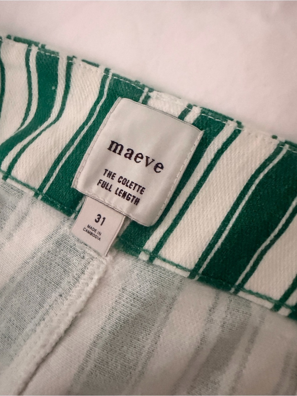 Maeve Green & White Vertical-Stripe Wide-Leg Pants - Picture 7 of 7